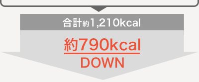 合計約1,210kcal／約790kcal DOWN